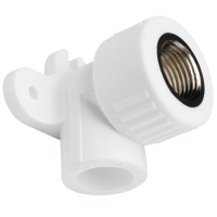 Уголок PP-R с настенным креплением 20х1/2", внутренняя резьба