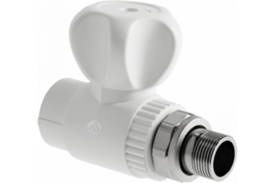 Шаровой кран PP-R нак.гайка для радиаторов прямой 20х1/2"