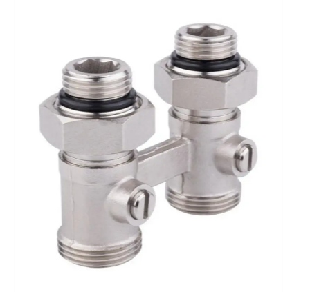 Узел нижнего подключения радиатора Н-образный прямой 1/2"нар х 3/4"нар (евроконус)